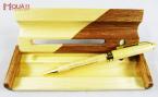 Quà tặng bút gỗ khắc chữ bút bi gỗ xoay hộp gỗ 2 màu